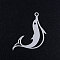 Tarnish Resistant 201 Stainless Steel Pendants, Dolphin, Stainless Steel Color, 23x22x1mm, Hole: 1.5mm