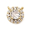 Brass Micro Pave Cubic Zirconia Charms, Flat Round, Lead Free & Cadmium Free, Long-Lasting Plated, Real 18K Gold Plated, Rack Plating, Clear, 9x9x4mm, Hole: 0.6mm