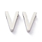 Tarnish Resistant 304 Stainless Steel Charms, Alphabet, Stainless Steel Color, Letter.V, 8x5.5x3mm, Hole: 1.8mm