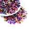 Baking Painted Transparent Crackle Glass Beads, Round, Mixed Color, 4~5mm, Hole: 0.8~1.4mm, about 10415pcs/1000g