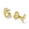 Heart Rack Plating Brass Micro Pave Clear Cubic Zirconia Hoop Earrings, Cadmium Free & Lead Free, Real 18K Gold Plated, 11.5x12.5x13.5mm