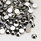 Faceted Glass Flat Back Rhinestone for Nail Art, Grade A, Back Plated, Half Round, Hematite, 2.7~2.8mm, about 1440pcs/bag