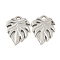Non-Tarnish 304 Stainless Steel Pendants, Leaf Charm, Stainless Steel Color, 19.5x15x2.5mm, Hole: 2.5mm