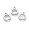Tarnish Resistant 304 Stainless Steel Pendants, Matte Style, Greek Alphabet, Stainless Steel Color, Letter.O, 11x8.5x1.5mm, Hole: 1.5mm