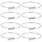 10Pcs Adjustable 304 Stainless Steel Wire Cuff Bangle Making, with Irremovable Ball, Stainless Steel Color, Inner Diameter: 2-3/4 inch(7.1cm)