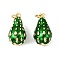Fruit Brass Enamel Pendants, with Jump Ring, Long-Lasting Plated, Cadmium Free & Lead Free, Rack Plating, Real 18K Gold Plated, Pear, 17x10x8.5mm, Hole: 3mm