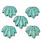Synthetic Blue Turquoise Carved Pendants, Leaf Charms, 43~44x49~50x7~7.5mm, Hole: 1.4mm