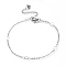 Tarnish Resistant 304 Stainless Steel Cable Chain Anklets, with Heart Links and Lobster Claw Clasps, Stainless Steel Color, 9-1/4 inch(23.5cm)