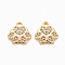 Brass Micro Pave Clear Cubic Zirconia Charms, Nickel Free, Paw Print, Real 18K Gold Plated, 13x12x2mm, Hole: 1.4mm