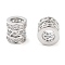 Brass Micro Pave Clear Cubic Zirconia Beads, Cadmium Free & Nickel Free & Lead Free, Column, Platinum, 6x6.5mm, Hole: 3.5mm