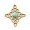 Synthetic Turquoise Pendants, Trinity Knot Charms, with 304 Stainless Steel Settings, Real 18K Gold Plated, Real 18K Gold Plated, 20x20x3mm, Hole: 1.5x3mm