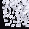 2-Hole Glass Seed Beads, Imitation Cat Eye, Rectangle, Clear, 4.5~5.5x2x2~2.5mm, Hole: 0.5~0.8mm