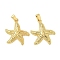 Brass Pendants, Cadmium Free & Lead Free, Starfish, Real 18K Gold Plated, 21x20x3.5mm, Hole: 2.3x4mm
