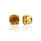 Preciosa® MAXIMA Crystal in Sew-On Cup, Czech Crystal, 719 35 021 Chaton(Round), Golden, 10070 Topaz, SS16(3.8~4mm)