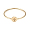 Rack Plating Brass Micro Pave Cubic Zirconia Bangles, Real 18K Gold Plated Flat Round with Cross Clasp Bangles, Long-Lasting Plated, Cadmium Free & Lead Free, Colorful, Inner Diameter: 2-1/4 inch(5.6cm)