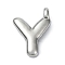 Anti-Tarnish 304 Stainless Steel Pendants, Letter Charm, Letter Y, 19x14.5x4mm, Hole: 1.6mm