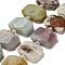 Natural Flower Amazonite Beads Strands, with Glass Beads, Faceted, Rectangle, 20.5~22.5x15.5~16.5x6.5~7.5mm, Hole: 1.6mm, about 21pcs/strand, 15.12~15.28''(38.4~38.8cm)