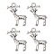 Tibetan Style Alloy Pendant, Christmas Reindeer/Stag, Antique Silver, Lead Free and Cadmium Free, 23.5mm long, 19mm wide, 2.5mm thick, hole: 2mm