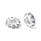 Brass Micro Pave Cubic Zirconia Beads, Cadmium Free & Nickel Free & Lead Free, Wheel Shape, 925 Sterling Silver Plated, Medium Purple, 8x2mm, Hole: 3.8mm