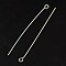 50MM Silver Color Plated Brass Eye Pins, Cadmium Free & Lead Free, Metal Jewelry Fittings, 50x0.7mm, Hole: 2mm