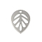 Non-Tarnish 201 Stainless Steel Charms, Leaf Charm, Stainless Steel Color, 13x10x1mm, Hole: 1mm