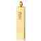 Openable Stainless Steel Rhinestone Memorial Urn Ashes Bottle Pendant, Rectangle, Golden, 38x8mm