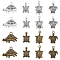 80Pcs 8 Style Tibetan Style Alloy Pendants, Tortoise Charm, Antique Bronze & Antique Silver, 18.5~25x11.5~16x2~4.5mm, Hole: 1.5~2.7mm, 10pcs/style
