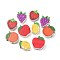 Printed Wood Beads, Fruit, Mixed Color, 18.5~19.5x13~18.5x7.5~8mm, Hole: 2.5mm