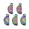 Rainbow Color Alloy Pendants, Cadmium Free & Nickel Free & Lead Free, Watermelon, 17x8x1.5mm, Hole: 1.8mm