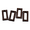 Natural Wenge Wood Pendants, Undyed, Rectangle Frame Charms, Coconut Brown, 28x14.5x3.5mm, Hole: 1.8mm