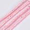 Eco-Friendly PVC Tubular Synthetic Rubber Cord, Hollow Pipe, with Paillette, Pink, 5~6mm, Hole: 2mm, about 54.68 yards(50m)/bundle