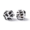 Silicone Beads, DIY Nursing Necklaces Making, Hexagon with Leopard Print Pattern, White, 14x14x14mm, Hole: 2mm