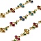 304 Stainless Steel Cherry Link Chains, with Enamel, Ion Plating(IP), Soldered, with Spool, Golden, 13x7.5x2.5mm