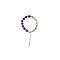 Natural Amethyst Round Beaded Bracelet, Platinum, 7-1/8~9-1/8 inch(18~23cm)