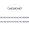 Tarnish Resistant 304 Stainless Steel Link Chains, Unwelded, with Spool, Textured, Flat Round, Stainless Steel Color,6.5x4x0.6mm, about 32.8 Feet(10m)/roll