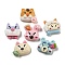 Animal Opaque Resin Decoden Cabochons, Rabbit & Dog & Cat Shape, Mixed Shapes, Mixed Color, 16.5x18~19x7~8mm