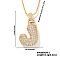Elegant Brass Micro Pave Clear Cubic Zirconia 3D Initial Necklaces, Perfect Gift for Her, Golden, Letter J, 15.75 inch(40cm)