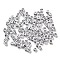 Opaque Acrylic Beads, Enamel Style, Cube with Letter, Letter D, 4.5x4.5x4.5mm, Hole: 2mm, 5500pcs/500g