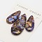Assembled Synthetic Dyed Imperial Jasper and Bronzite Pendant Sets, teardrop, Mauve, 35~50x15~20x6~7mm, Hole: 1.5mm