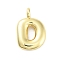 Rack Plating Brass Balloon Letter Pendants, Cadmium Free & Lead Free, Long-Lasting Plated, Real 18K Gold Plated, Letter D, 17.5x11.5x4.5mm, hole: 2.5mm