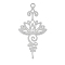 Non-Tarnish 201 Stainless Steel Pendants, Lotus Charms, Stainless Steel Color, 34x17x1.5mm, Hole: 1.2mm