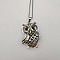 Owl Alloy Pendant Necklaces with Rhinestone for Women Men, Black, 19.69 inch(50cm)