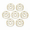304 Stainless Steel Filigree Joiners Links, Laser Cut, Lotus, Real 14K Gold Plated, 25.5x1mm