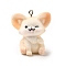 Flocky Opaque Resin Pendants, Fox, with Platinum Iron Loop, Bisque, 31x30x23mm, Hole: 2mm
