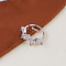 Bohemian Style 304 Stainless Steel Pave Clear Cubic Zirconia Nose Rings, Stainless Steel Color, Horse Eye, 8mm