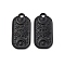 Ion Plating(IP) 304 Stainless Steel Pendants, Rectangle with Eye & Moon & Star Charm, Black, 22.5x10.5x1.5mm, Hole: 2mm