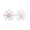 Glass Imitation Cat Eye Pendants, Sun Charms, with Platinum Tone Alloy Crystal Rhinestone Findings, Pink, 31x28x5mm, Hole: 2mm