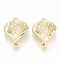 Brass Bead Caps, Cadmium Free & Nickel Free & Lead Free, Apetalous, Golden, 17x13x3.5mm, Hole: 0.7mm