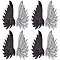 8Pcs 2 Colors Adhesive Sequins Clothing Patches, Sew on Computerized Embroidered Appliques, Costume Accessories, Wing, Mixed Color, 110x240x1mm, 4pcs/color