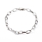304 Stainless Steel Cable Chain Bracelets,with Brass Lobster Claw Clasps, Stainless Steel Color, 7-5/8 inch(19.5cm)